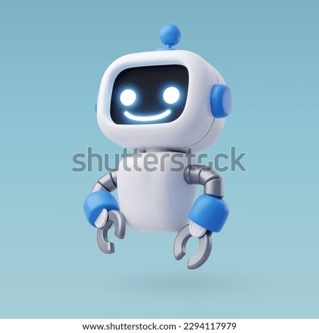 3d Vector Robot chatbot, AI in science and business, Technology and engineering concept. Eps 10 Vector. Royalty-Free Stock Photo #2294117979