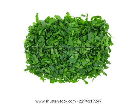 chopped spinach cutting on white background isolated Royalty-Free Stock Photo #2294119247