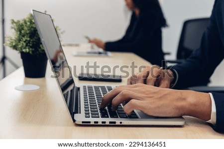 Business people using smart phone or computer for Chat GPT Chat with AI or Artificial Intelligence. Chat GPT, artificial intelligence Ai Chat GPT, AI technology to assist humans work. 