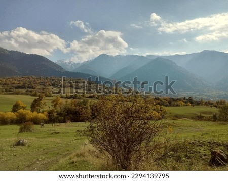 Trialeti Range from the beautiful village Tiseli, in South Georgia, Caucasus