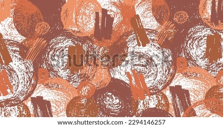 Brush stroke composition background element warm brown autumn colours. Vector stock hand draw illustration for design template, border and frame, presentation, social media size. EPS10