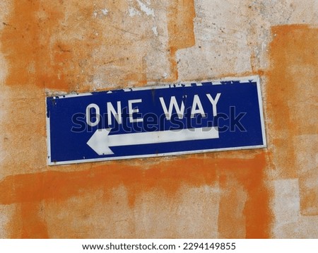 Colourful one way sign in Barbados
