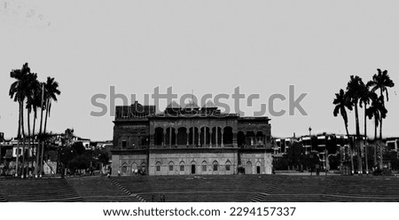 Black amd white Hussainabad Picture Gallery is a major landmark of Lucknow, the city of Nawabs.This magnificent structure was constructed by Nawab Mohammad Ali Shah,1838