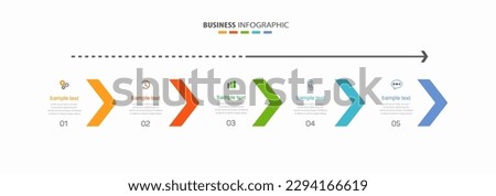 Business vector infographic template with 5 options or steps. Can be used for workflow layout, diagram, annual report, web design Royalty-Free Stock Photo #2294166619