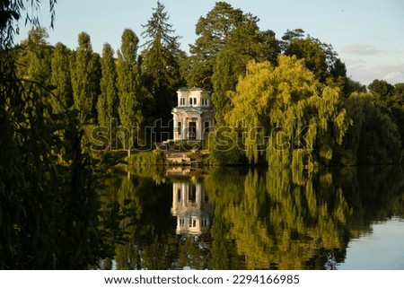 A beautiful building reflected in the water