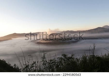 Bromo Tengger mountain view in the morning