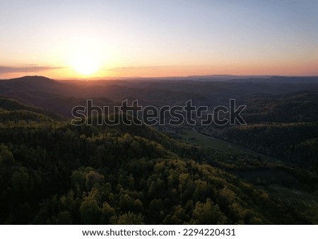 Sunset over the mountains of Virginia
