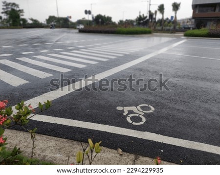 crossing lines and bicycle drawings prepared for pedestrians and cyclists