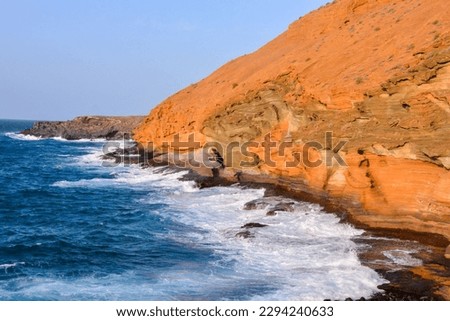 Photo Picture of the Beautiful Ocean Coast's View Montana Amarilla Tenerife