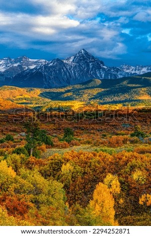 Autumn in Colorado's San Juan Mountains seen from the Dallas Divide Royalty-Free Stock Photo #2294252871