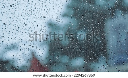 rain falling on the windshield