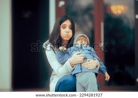 
Overwhelmed Mom Stressed by the Terrible Twos Tantrums. Tired mother dealing with public misbehaving from hyperactive child
 Royalty-Free Stock Photo #2294281927