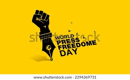 Vector illustration of World press freedom day banner. World press freedom day text. World Press Day to raise awareness. End Impunity for Crimes against Journalism. Royalty-Free Stock Photo #2294369731