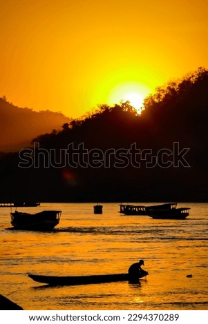 boat at sunset, beautiful photo digital picture