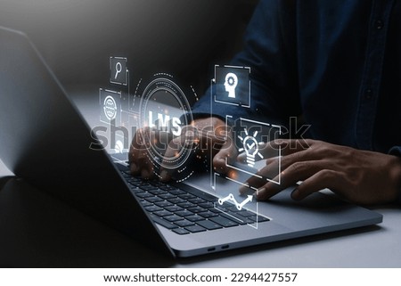 LMS - Learning Management System for lesson and online education, course, application, study, e learning, knowledge everywhere and every time.LMS icon. Royalty-Free Stock Photo #2294427557