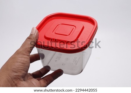 Plastic lunch box on white background, food container for lunch.