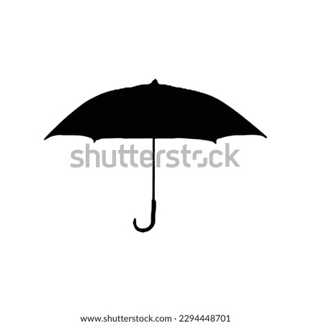 Umbrella silhouette , Black umbrella isolated on white background.