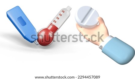 3d render. Doctor or pharmacist cartoon hand holds big white tablet, capsule,or pill. Medical illustration. Pharmaceutical clip art isolated on white background. 3d characters doctors hand. Medicine 