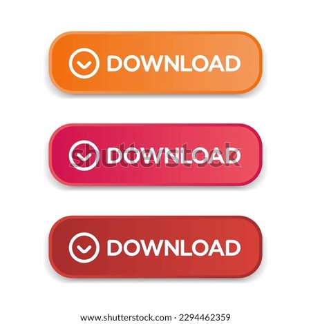3D download button icon. Download buttons. Upload icon. Down arrow bottom side symbol. Click here button. Save cloud icon push button for UI UX, website, mobile application. Royalty-Free Stock Photo #2294462359