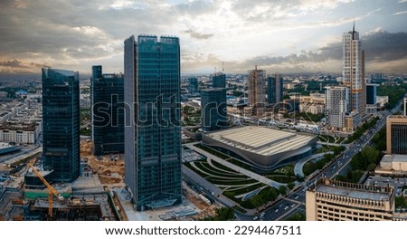 Tashkent Uzbekistan Aerial panorama view of city center contemporary buildings Scyscrapers Royalty-Free Stock Photo #2294467511