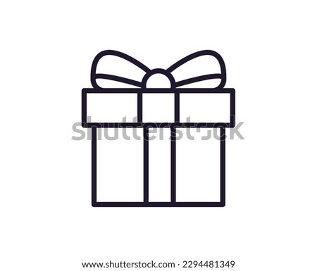 Single line icon of gift High quality vector illustration for design, web sites, internet shops, online books etc. Editable stroke in trendy flat style isolated on white background 