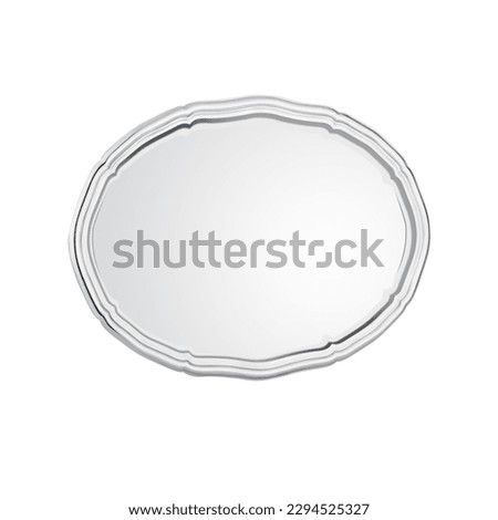 Stainless steel round baking food tray isolated on white background.
