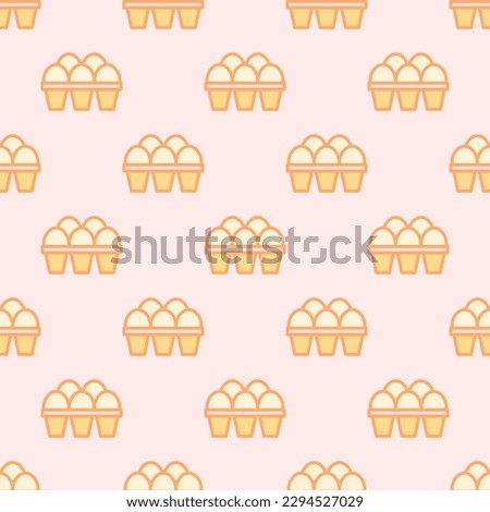 Splendid square tile adorned with a captivating food artwork. Seamless pattern with eggs on misty rose background. Design for a water-repellent wrap for pizza.
