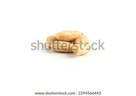Heap of blanch almond on white background Royalty-Free Stock Photo #2294566443