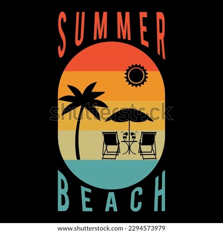 Summer design and summer elements. there is all design in vector file. there are have palm tree, surfer, boat, summer chair, sun, sunrise, sunset, waves, water waves, 