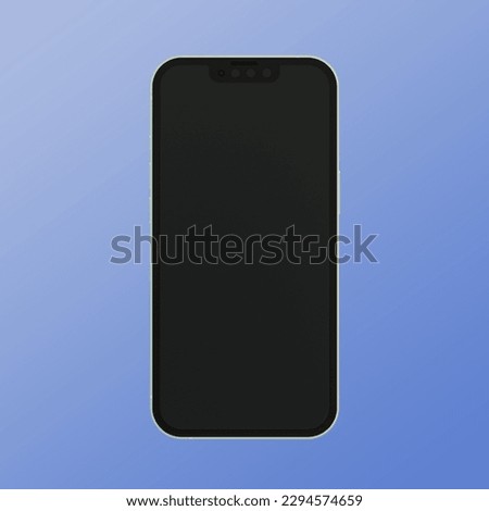 3d minimal front view blank screen smartphone template. Vertical brand new mobile phone mock up. 3d illustration. clipping path included.