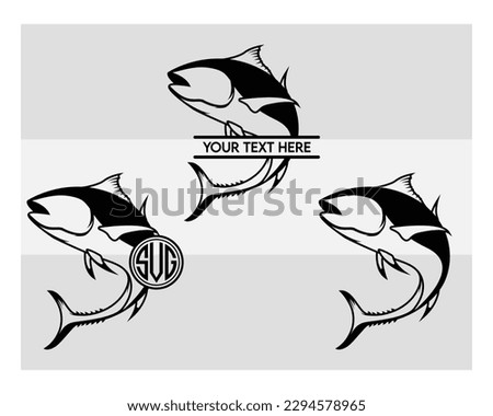 Tuna, Tuna Fish, Big Tuna, Fishing, Tuna Cut file, Clipart, Svg, Silhouette Fish, Outline, Eps, Cut file