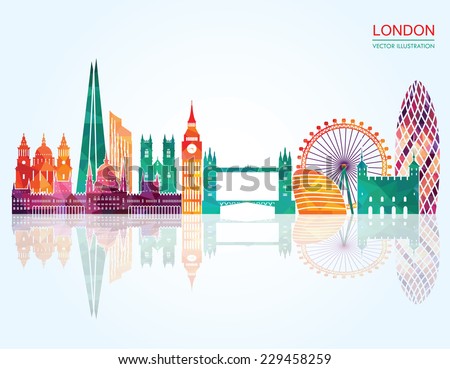 London Skyline abstract. Vector illustration Royalty-Free Stock Photo #229458259