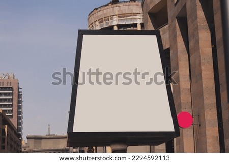 Sign board shop or restaurant. Mock up template. Copy space and empty space for advertising
