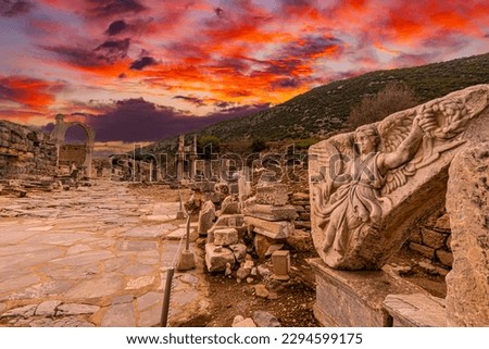 Ancient ruins of Ephesus (Efes or Ephesos) in Turkey Royalty-Free Stock Photo #2294599175
