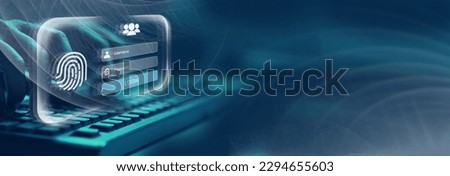 Cyber, personal data and information security. Internet and networking security system concept background. Banner. Copy space.                                 Royalty-Free Stock Photo #2294655603