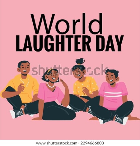 Laughter day young happy woman holiday symbol illustration. Laughter day vector Royalty-Free Stock Photo #2294666803