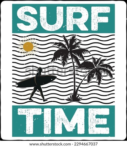 Surfing T-Shirt Design, Summer Design, Beach Design, Vector Art, Graphic T-Shirt. Colorful T-Shirt, Typography T-Shirt, Digital Print.
