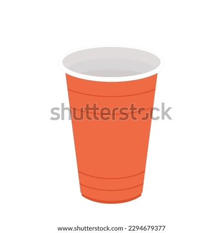 Orange beer cup. Cup vector.  wallpaper. Vector Illustration of Beer Pong shot with Pingpong ball.