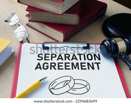 Separation agreement is shown using a text Royalty-Free Stock Photo #2294683699