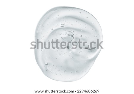 Serum gel swatch isolated on white background. Cosmetic transparent gel serum texture. Royalty-Free Stock Photo #2294686269
