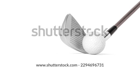Golf club and ball at the moment of impact on white background, including clipping path Royalty-Free Stock Photo #2294696731