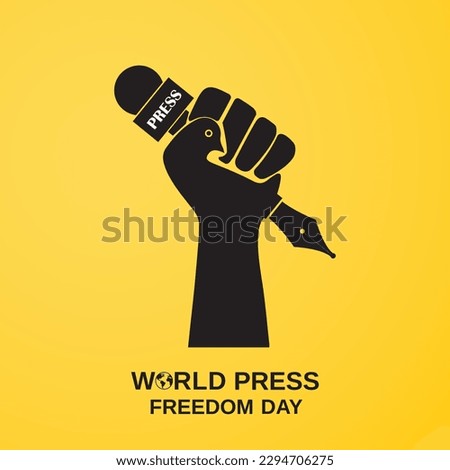 World press freedom day concept illustration. World Press Freedom Day or World Press Day to raise awareness of the importance of freedom of the press. End Impunity for Crimes against Journalism Royalty-Free Stock Photo #2294706275