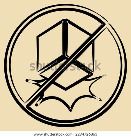 Icon do not drop. Packaging symbol elements. Icons in hand drawn style. Good for prints, posters, logo, product packaging, sign, expedition, etc.