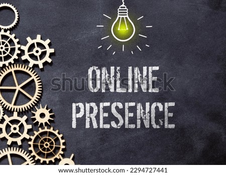 Writing displaying text Online Presence. Concept meaning existence of someone that can be found via an online search