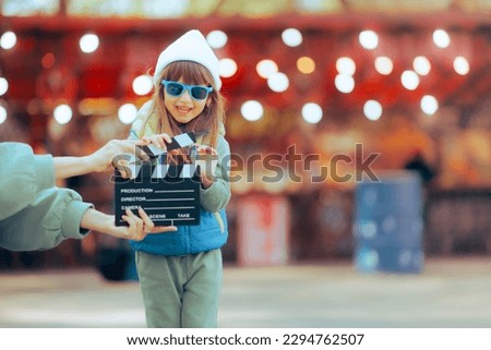 
Happy Charismatic Child Actor Performing in a Kids Movie. Adorable fashion model for kids clothing commercial 
 Royalty-Free Stock Photo #2294762507