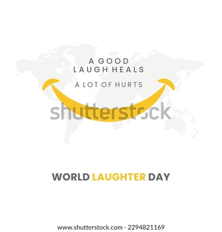 World Laughter Day, May 2nd, Smile icon with Laugh Quote, Digital Post Vector White BG, Social Media Special
 Royalty-Free Stock Photo #2294821169