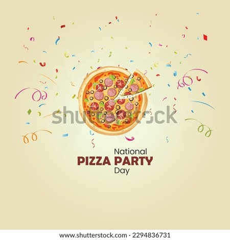 Creative and vector poster for International Pizza Day. National pizza party day celebration concept. National pizza party day poster, banner design vector illustration.