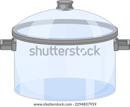 A Glass Pot with Lid Vector illustration