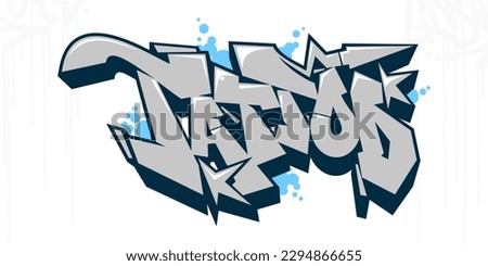Abstract Urban Graffiti Street Art Word Tattoo Lettering Vector Illustration Template Element