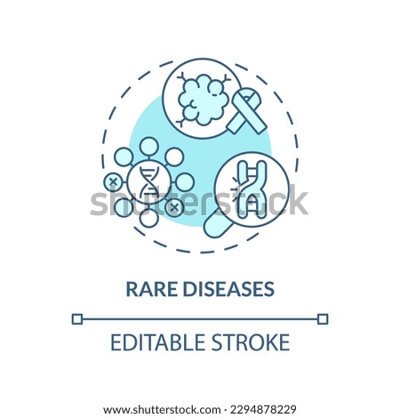 Rare diseases turquoise concept icon. Identifying genetic basis of potential illness. Application of precision medicine abstract idea thin line illustration. Isolated outline drawing. Editable stroke Royalty-Free Stock Photo #2294878229